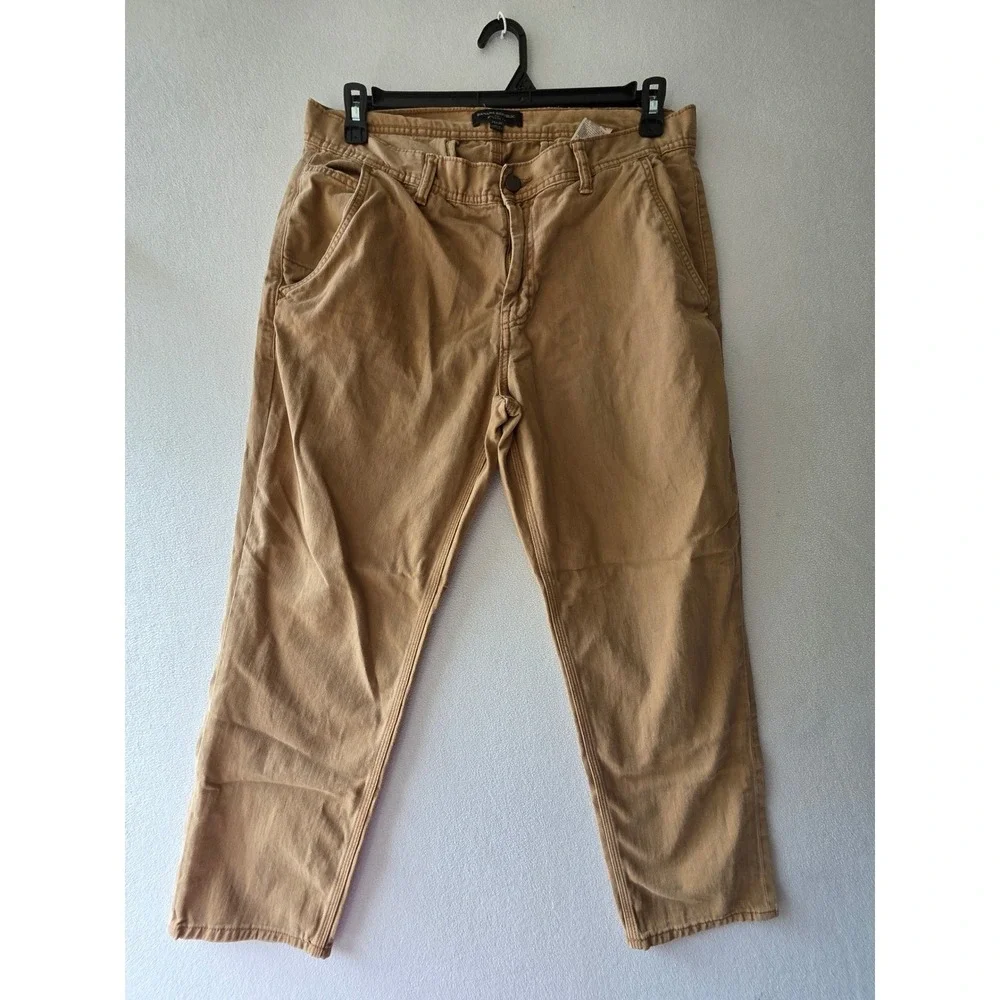 Banana Republic Athletic Fit Chino Pants Mens 34x30 Tan Khaki Cotton Casual 0370